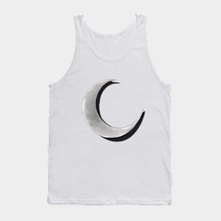 Crescent Moon Monochromatic Shadow Silhouette Anime Style Collection No. 315 Tank Top